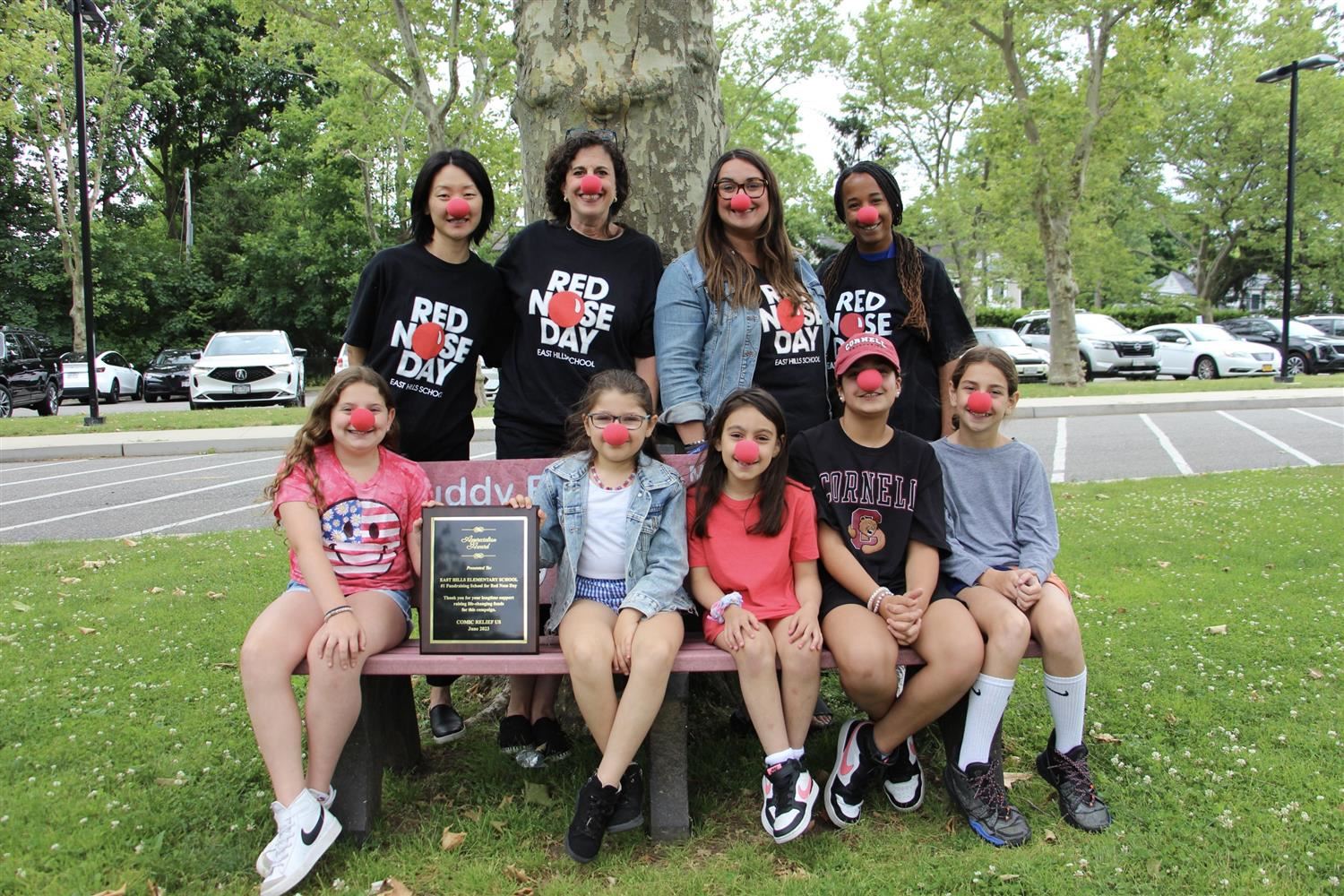  Red Nose Award on bench